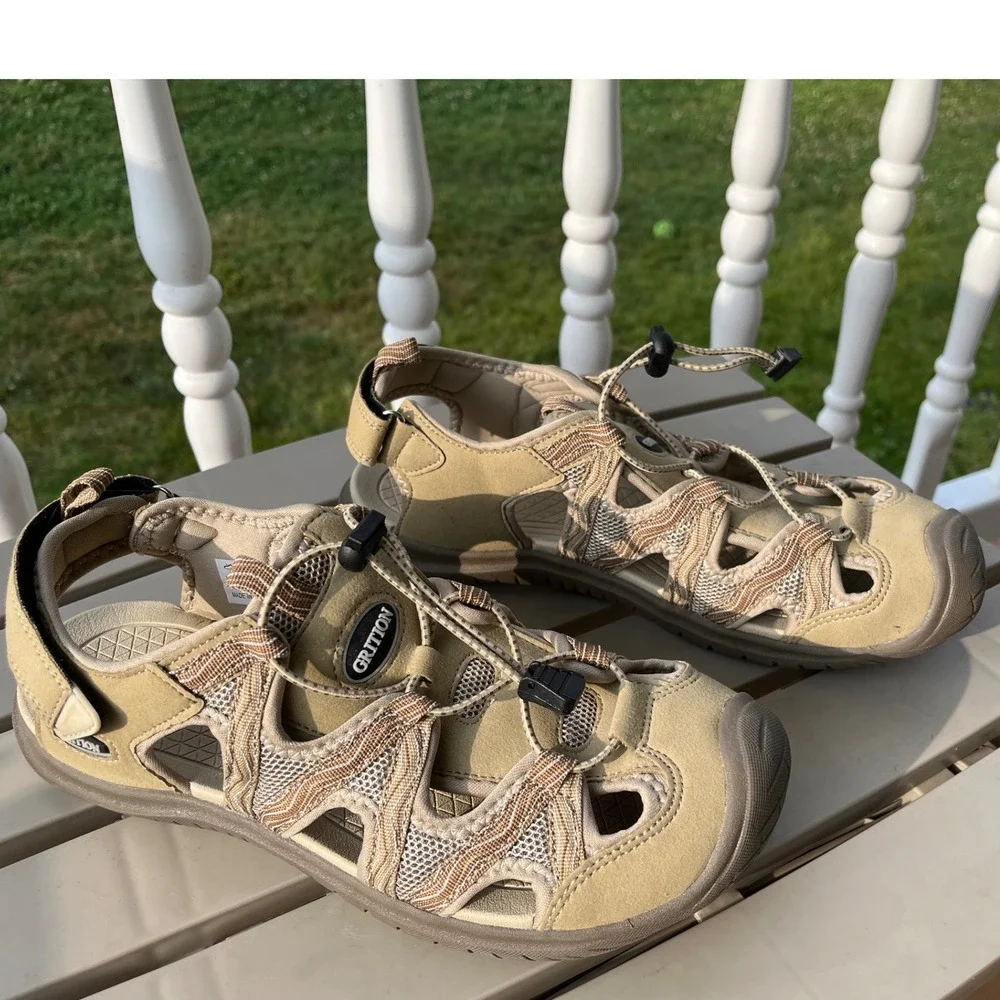 Grition Mens Beige Sport Sandals Hiking Water Shoes EUR‎ 40/US